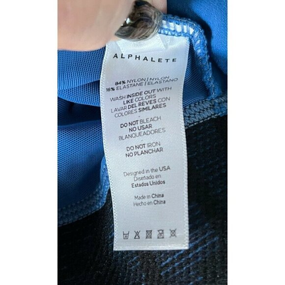 ALPHALETE Royal Blue Criss Cross Sports Bra Size S Spell Out Logo - Picture 7 of 7